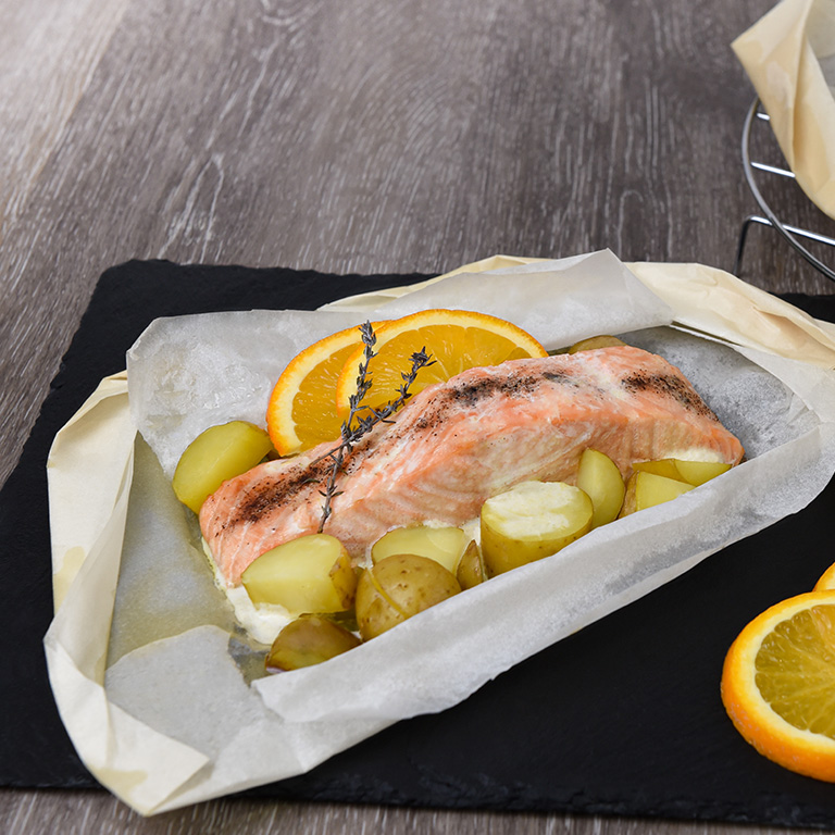 Recette de papillotes de saumon et crème fraîche à l'orange