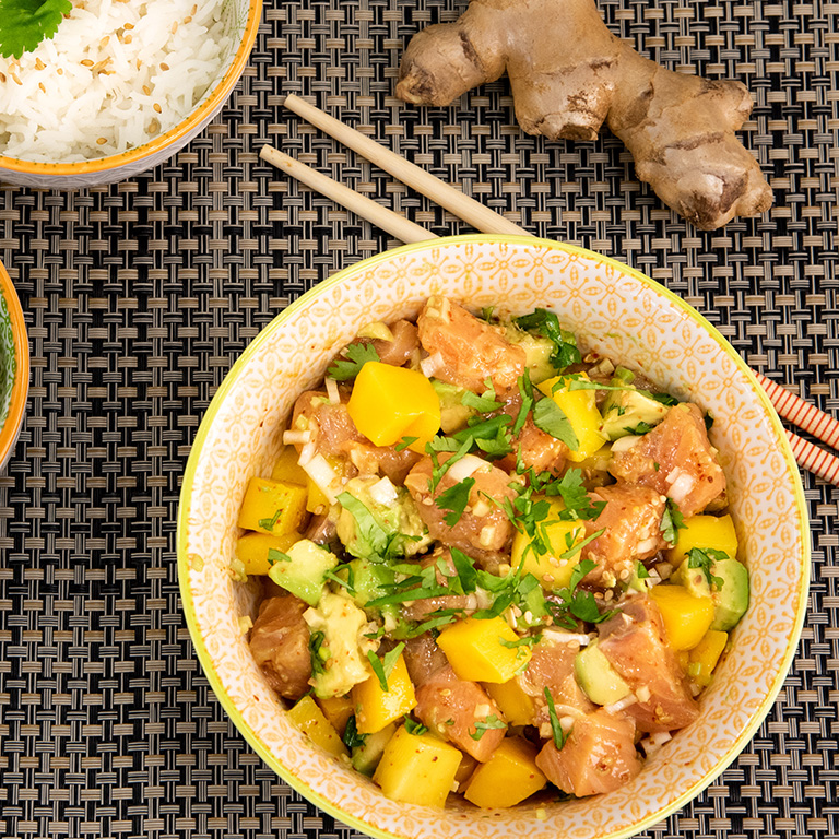 Pokebowl de saumon à l'hawaïenne