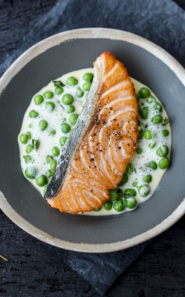 saumon-grillé-petits-pois
