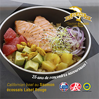 Affiche pour montrer des recettes à base de saumon écossais label rouge